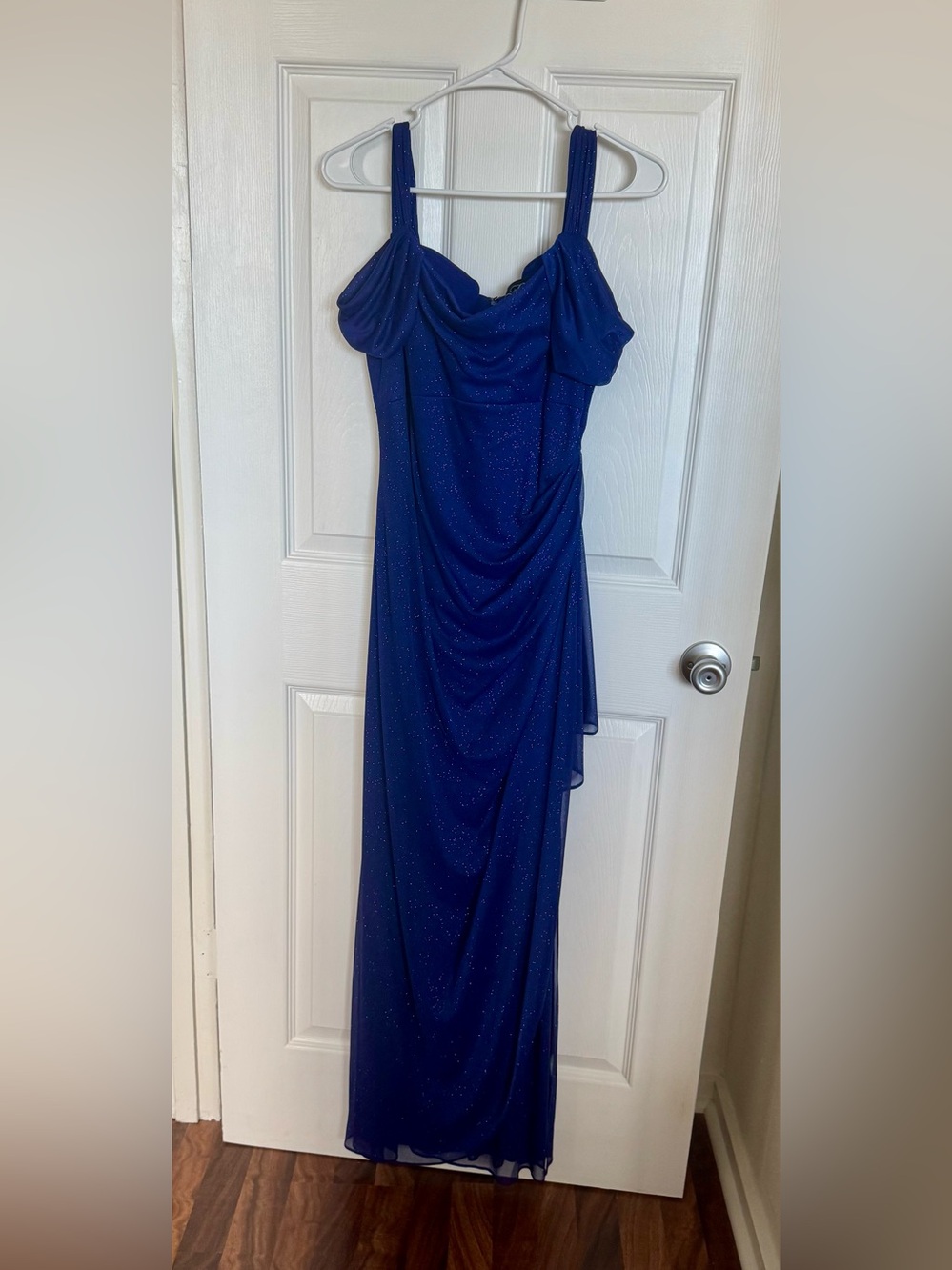 Alex Evenings Sparkling Cobalt Blue Maxi Dress